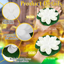 Liliful 24 Pcs Diwali Lotus Decoration Pool Floating Lights, Artificial Flowers Lotus with LED,Lily Pads Water Lantern for Indian Puja Home Decoration(3.94 Inch, 5.91 Inch,White) by GreenHaven Gardens