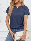 Soft Short Sleeve Shirts for Women, Crew Neck T Shirts for Women Loose Fitting Lightweight Top Basic Tee Shirt by TinyTreasures Baby Boutique