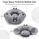 Odoland Summer Linen Cat Tunnels for Indoor Cats with Cooling Central Cat Bed, Interactive Cat Toys Detachable Soft Mat and Variety Kitty Toy Set Grey by CozyNest Decor