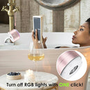 Mini Bluetooth Shower Speaker, IPX6 Waterproof Speaker, with RGB Lights, Mic, Portable Silicone Lanyard, Suction Cup, Clear Sound&Rich Bass, 12h Playtime, Small Pink Gifts for Girls Women by TinyTreasures Baby Boutique