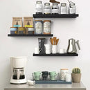 BAYKA Floating Shelves for Wall, 22.5 inches Wall Mounted Rustic Wood Shelves for Bathroom, Bedroom, Living Room, Floating Shelves for Books/Storage/Decor (Black,Set of 3) by CozyNest Decor
