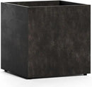 Reglito Cube Planter - 35.4 in x 35.4 in x 35.4 in - Brown Stone by GreenHaven Gardens