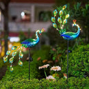 VEWOGARDEN 2 Pack Solar Stake Lights Outdoor Waterproof Metal Peacock Solar Lights for Yard Garden Patio Pathway Walkway, Blue by GreenHaven Gardens