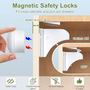 Magnetic Cabinet Locks 20 Pack+4 Keys, AOSITE Baby Proofing Drawer Lock Child Safety Locks for Kitchen with Adhesive No Drilling or Screws Fixed, 4 Baby Safety Cabinet Locks for Knobs by TinyTreasures Baby Boutique