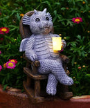 Solar Dragon Statues Garden Decor: Home Desk Decorations Desktop Accessories Outdoor Indoor Figurines Yard Art - Gifts for Mom Women by GreenHaven Gardens