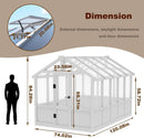 MUPATER 6 × 10 FT Cedar Wood Greenhouse for Outdoors, Outdoor Greenhouse With Polycarbonate Panels, Adjustable Vent Windows and Lockable Door, Wooden Walk-In Green House Kit for Garden, Lawn, Backyard by GreenHaven Gardens