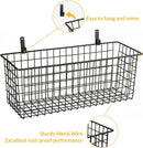2 Sets Extra Large Hanging Wall Basket, Black Metal Wire Baskets with Steel Hooks for Organizing, WallmountedFruit Vegetable Toy Snack Storage, Home Kitchen Bathroom Laundry Pantry Organizer by GreenHaven Gardens