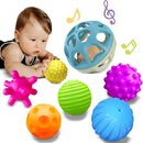 Sensory Toys for Babies, Montessori Textured Baby Balls and Wheat Straw Rattle, Baby Toys for 6-12 Months, Ideal Newborn Gifts for Boys and Girls, Toddler Toys for 1-3 by TinyTreasures Baby Boutique