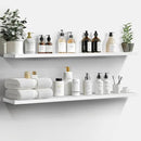 LaVie Home Floating Shelves, 47 Inch Wall Shelf Set of 2, Hanging Shelf with Invisible Brackets, Wall Decor for Bathroom, Bedroom, Living Room, Kitchen Storage, Modern White by CozyNest Decor