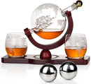 Gifts for Men Dad Fathers Day, PONPUR Whiskey Decanter Globe Set with 2 Ball Stones & 2 Glasses, Anniversary Birthday Gifts for Him Husband Boyfriend Brother, Cool Stuff Gift for Bourbon Scotch by GreenHaven Gardens