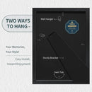 9x12 Frame 3 Pack - Black Woodgrain, 9 x 12 Picture Frame with HD Tempered Glass, Table or Wall Display by CozyNest Decor