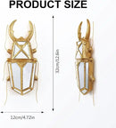 Decorative Bug Insects Beetle Mirrors - Gold Resin and Glass Wall Decor, Perfect for Victorian and European Themed Homes (Sheep Horn Beetle) by CozyNest Decor
