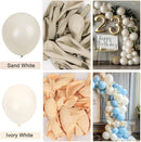RUBFAC 129pcs Sand White Balloons Different Sizes 18 12 10 5 Inches, Cream Beige Latex Balloon Garland Arch for Birthday Party Graduation Wedding Anniversary Baby Shower Decoration by TinyTreasures Baby Boutique