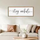 SRSZHIYUE Stay Awhile Sign Wall Decor Art 40"×15" Home Entryway Hallway Signs Large Wood Framed Wall Hanging (Wood) by CozyNest Decor