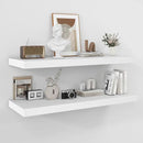 Fun Memories Floating Shelves - 2 Pack 12 Inch Rustic Wooden Wall Shelves - Extra Deeper & Thicker Wall Mounted Storage Shelf for Living Room, Kitchen, Farmhouse - 36" W x 12" D x 1.8" H - White by CozyNest Decor