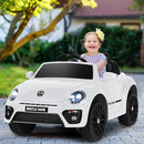 Costzon Ride on Car, 12V Licensed Volkswagen Beetle Battery Powered Vehicle w/Remote Control, Spring Suspension, Lights, USB, Horn, Music, 4 Wheeler for Boy Girl Gift, Electric Car for Kids, White by TinyTreasures Baby Boutique