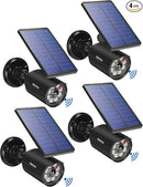 Solar Motion Lights Outdoor IP67 Waterproof Security Flood Lights 1800LM 3600mAh for Garage, Driveway, Path, Patio, Front Door, Landscape 4 Pack by GreenHaven Gardens