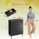 WLIVE 4 Drawer Dresser for Bedroom, Tall Wood Dresser, Modern Black Dressers with Sturdy Metal Handle, Small Chest of Drawers for Living Room, Hallway by CozyNest Decor