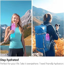 32oz Motivational Water Bottles with Time Marker & Fruit Strainer, Transparent Gradient Color Water Bottle with Times to Drink, Leakproof & BPA Free, Reusable Bottle with Strap (No Straw) by CozyNest Decor