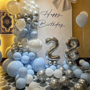140pcs Makani Blue Round Balloons Different Sizes 18 12 10 5 Inch Latex Balloons for Arch Decoration Party Balloon Kit for Graduation Birthday Party Wedding Balloon Baby Shower Decoration by TinyTreasures Baby Boutique