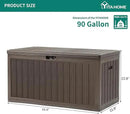 YITAHOME 90 Gallon Double-Wall Deck Box with Side Handles, Outdoor Large Storage for Patio Furniture Cushions, Garden Pool Accessories, Water Resistant & Lockable