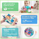 4 Pack Baby Books 0-6 Months, 4PCS Crinkle Books for Babies, Touch and Feel Sensory Books for Babies, Infant Toys 0-6 Months, Soft Fabric Toy Shower Gift, Baby Crinkle Book - 4 Pack Blue by TinyTreasures Baby Boutique