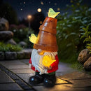 COWOS Solar Garden Figurine, Cute Resin Gnome Sculpture, Garden Statues Outdoor Decor, Funny Gnome Gift Sculpture Decoration for Home Patio Yard Lawn Porch Ornament by CozyNest Decor