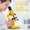 Little World Microscope for Kids, 100x 400x and 1200x Science Kits for Kids Age 5-7 Age 8-12, Microscope Beginner Kit with LED, Learning Resources Toys, Science Experiment STEM Kits, Yellow by TinyTreasures Baby Boutique