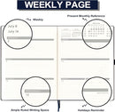 2024-2025 Planner - 2025 Planner Weekly and Monthly, Jul. 2024 - Jun. 2025, 8.5" x 11", Leather Cover Planner with Thick Paper, Back Pocket with Notes Pages - Grey by TinyTreasures Baby Boutique