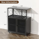 Wine Bar Cabinet with Wheels, 4-Tier Bar Cart with Power Outlets and LED Light, Liquor Cabinet Home Mini Bar with Wine Rack, Coffee Bar Cabinet for Liquor, Black by CozyNest Decor