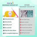 Mewaii Crochet Kit for Beginners Level 2 with 40% Extra Eco-Friendly Pre-Started Easy Yarn, Step-by-Step Video Tutorials for Adults and Kids (Summer Duck) by TinyTreasures Baby Boutique