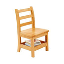 ECR4Kids Three Rung Ladderback Chair with Storage, 12in Seat Height, Classroom Seating, Honey, 2-Pack by CozyNest Decor