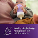 Philips Avent Natural Baby Bottles with Natural Response Nipples (Medium Flow, Flow 3), 9oz, Purple, 4-Pack, SCY903/34 by TinyTreasures Baby Boutique