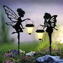 Solar Fairy Garden Stake Decorative Lantern, 2 Pack Metal Fairy Angel Garden Silhouette Lights for Lawn, Pathway, Patio, Yard Outdoor Decor by GreenHaven Gardens