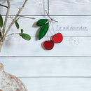 Stained Glass red Cherry Window Hanging Sun Catcher Christmas Thanksgiving Gifts Birthday Gifts for Lover and Friends by GreenHaven Gardens