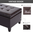 HOMCOM 51" Ottoman Storage Bench, Faux Leather Storage Chest with Lift Top, Tufted Ottoman for Living Room, Entryway, Dark Brown by CozyNest Decor