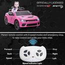 12V 7Ah Kids Electric Ride on Car, Licensed Dodge Charger SRT Hellcat, Battery Powered 4-Wheels Toy Car Electric Vehicle for Kids with Remote Control, 3 Speeds, LED Lights, Music (Pink) by TinyTreasures Baby Boutique