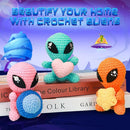 ekaus Crochet Kit for Beginners, Crochet Kit with Step-by-Step Video Tutorials, Crochet DIY Knitting Supplies for Adults Kids, Crochet Aliens(45%+ Yarn) by TinyTreasures Baby Boutique