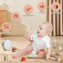 Toddler Musical Instruments Set, Montessori Baby Wooden Toys for Toddlers 1-3, Percussion Instruments for Kids with Xylophone, Neutral Colors Preschool Music Toys by TinyTreasures Baby Boutique