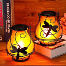 Solar Lanterns, Hanging Outdoor Lantern with Dragonflies LED Flickering Flameless Candles, Solar Lanterns Outdoor Waterproof for Table Party Decorative Yard Pathway (Dragonflies) by GreenHaven Gardens
