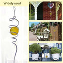 Gazing Ball Spiral Decorative Tail Wind Spinner Sun Catcher 11inch Tail and 2 inch Glass Orb. Wind Spinner Stabilizer Indoor Outdoor Garden Decoration -13 inch Height(Gold) by CozyNest Decor