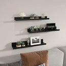 Giftgarden 24 Inch Black Floating Shelves Wall Mounted Woodgrain Picture Ledge Shelf for Storage Bedroom Bathroom Kitchen Living Room Office, Set of 3 Different Sizes by CozyNest Decor