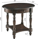 MODERION Oval End Table with Drawer, Solid Wood Sofa Side Table with Storage Shelf, Traditional Living Room Corner Table, Nightstand, Easy Assembly 28” x 22” x 24” Retro Walnut CJZ2233DC by CozyNest Decor