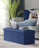 Storage Ottoman Bench, Folding Ottoman Foot Rest, End of Bed Bench,Storage Chest, for Living Room, Bedroom, Hallway, Entryway, Holds up to 700 lb (Navy BLUE1, 43") by CozyNest Decor