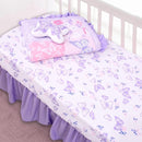 Cloele Crib Bedding Set for Girls, 3 Pieces Floral Butterfly Baby Bedding Set -Includes Comforter Fitted Sheet Crib Skirt,Standard Size Nursery Baby Crib Set for Girls,Purple by TinyTreasures Baby Boutique