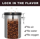 ShanSon Coffee Canister Airtight Stainless Steel Kitchen Food Storage Container with Date Tracker for Beans Grounds Tea Flour Cereal Sugar, 22OZ, Silver by CozyNest Decor