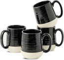 Hasense Ceramic Coffee Mugs Set, 15 oz Large Coffee Cups Set of 4, Tea Cups with Handle for Men and Women, Latte Mugs for Coffee, Tea, Milk, Hot Chocolate, Microwave Dishwasher Safe, Black by CozyNest Decor
