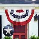 2x4 Ft American Pleated Fan Flag USA Bunting 4th of July Flags Decor Outside Porch Garden Banner Embroidered Patriotic Stars & Sewn Stripes Canvas Header Brass Grommets by GreenHaven Gardens