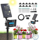 Solar Drip Irrigation System, Automatic Irrigation System for Outdoor Gardening，2200mA Battery and rain Sensing Function,for courtyards, Balconies, Gardens, 10 Potted Plants by GreenHaven Gardens