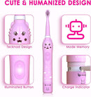 Kids Sonic Electric Toothbrush, Rechargeable Smart Toothbrush for Children, Toothbrush for Toddlers Boys Girls Age 3-12 with 30s Reminder, 2 Mins Timer, 6 Modes, 6 Brush Heads by TinyTreasures Baby Boutique